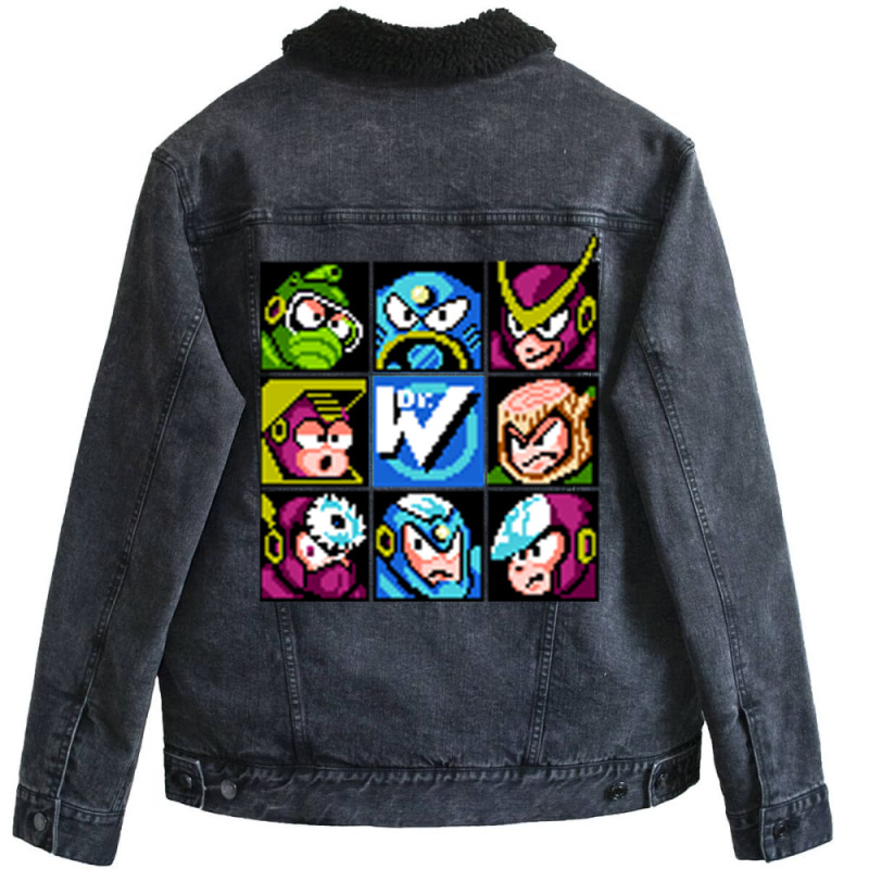 Robot Masters Mega Man 2 T Shirt Unisex Sherpa-lined Denim Jacket | Artistshot