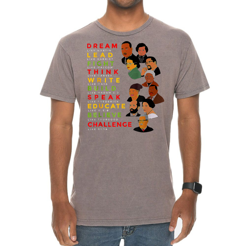 Dream Like Martin Lead Like Harriet Black History Month T Shirt Vintage T-Shirt by TeaMenShop | Artistshot