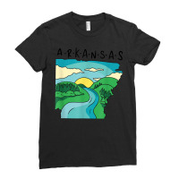 Arkansas Home Town Landscape Of Arkansas Mississippi River T Shirt Ladies Fitted T-shirt | Artistshot