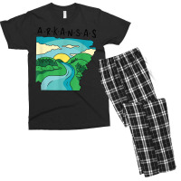 Arkansas Home Town Landscape Of Arkansas Mississippi River T Shirt Men's T-shirt Pajama Set | Artistshot