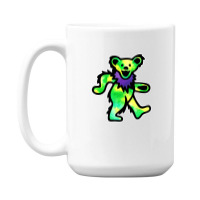 Green Grateful Dancing Hippie Classic Rock Dead Bear 15 Oz Coffee Mug | Artistshot