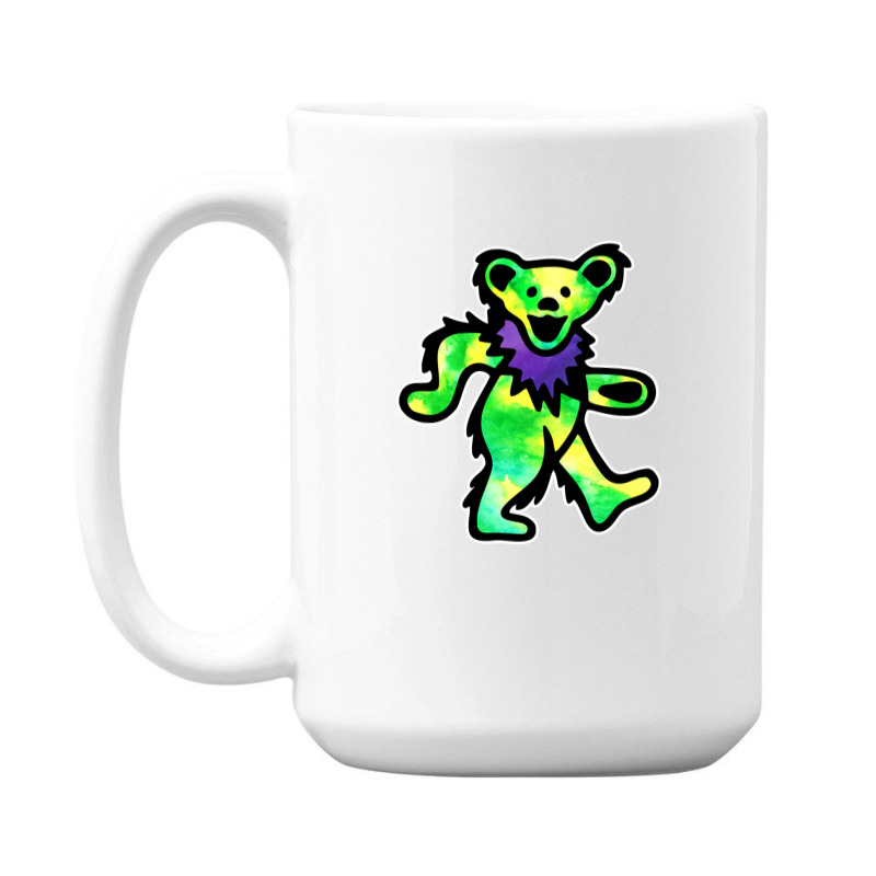 Green Grateful Dancing Hippie Classic Rock Dead Bear 15 Oz Coffee Mug | Artistshot