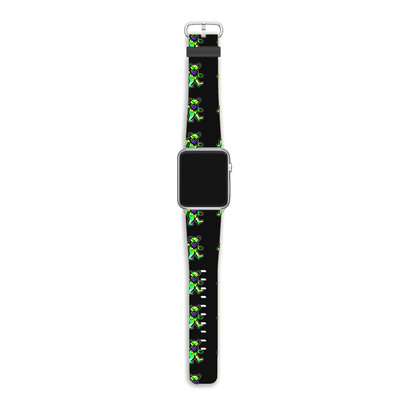 Green Grateful Dancing Hippie Classic Rock Dead Bear Apple Watch Band | Artistshot