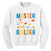 Master Builder Kids Building Blocks Brick Builder Youth Sweatshirt | Artistshot