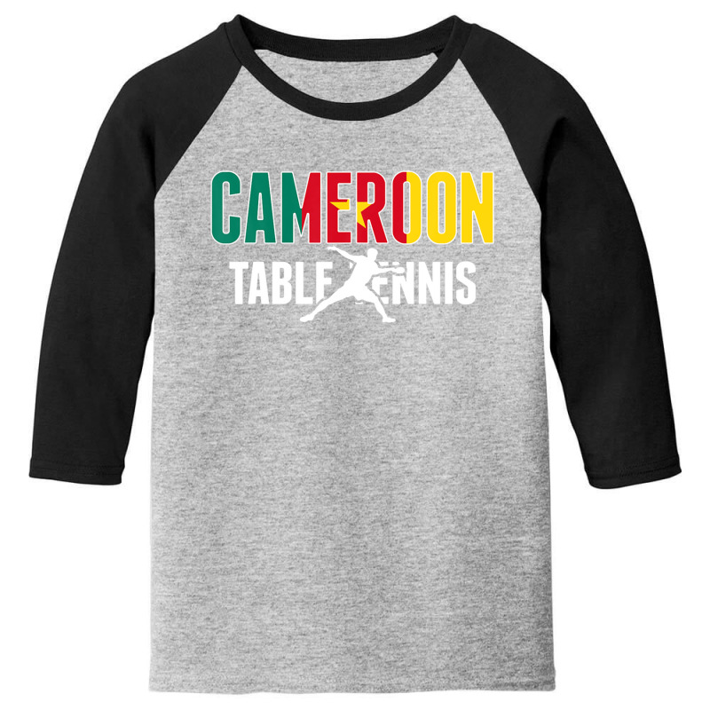 Cameroon Table Tennis Lovers Jersey Cameroonian Ping Pong Youth 3/4 Sleeve by kajmakgezimiy | Artistshot