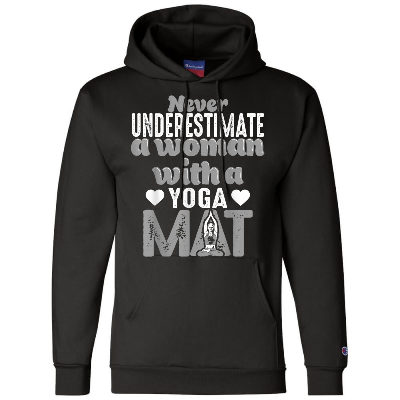 Funny Yoga Gift Women Exercise Mat Lover Fitness Girls Teens 010 Champion Hoodie | Artistshot