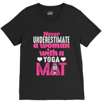 Funny Yoga Gift Women Exercise Mat Lover Fitness Girls Teens Edition V-neck Tee | Artistshot