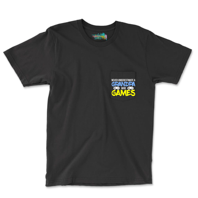 Gamer Grandpa - A Grandpa Who Games Pocket T-shirt | Artistshot