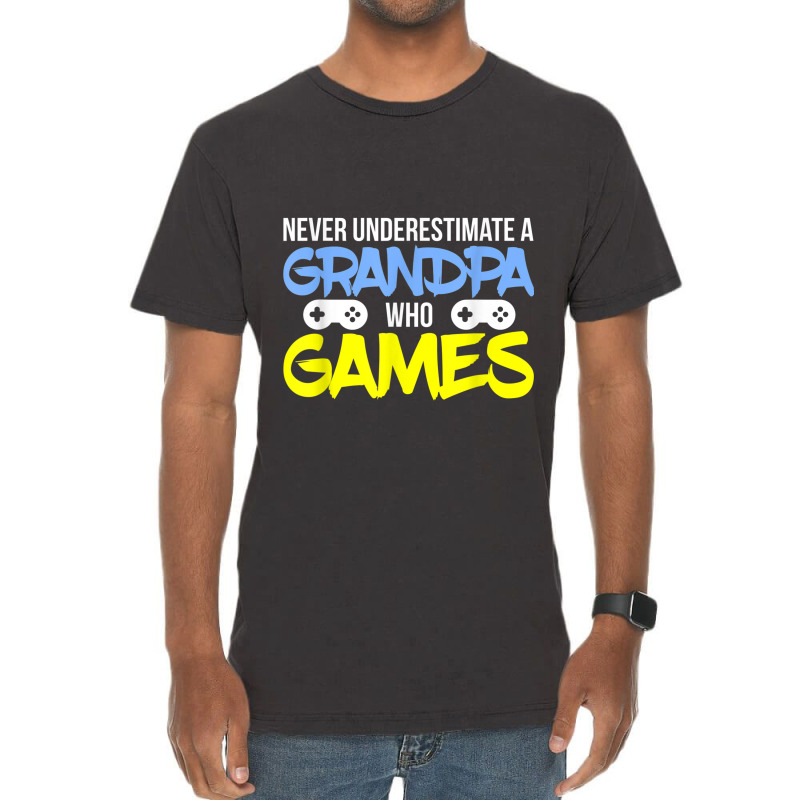 Gamer Grandpa - A Grandpa Who Games Vintage T-shirt | Artistshot