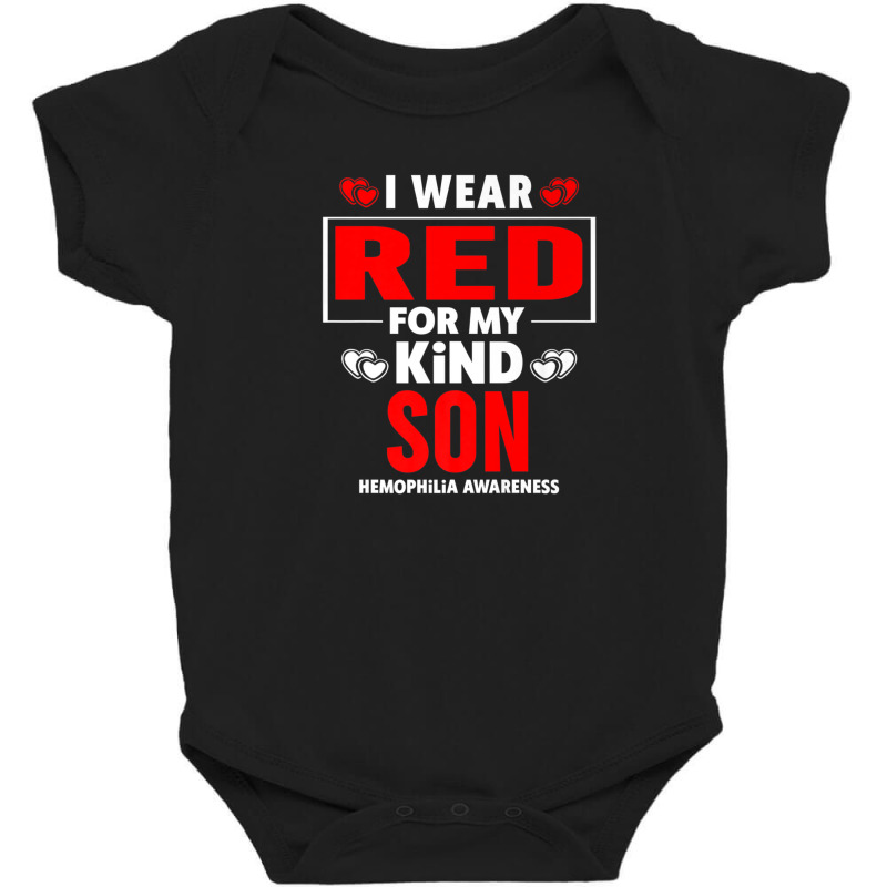 I Wear Red For My Son Hemophilia Awareness Baby Bodysuit | Artistshot