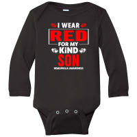 I Wear Red For My Son Hemophilia Awareness Long Sleeve Baby Bodysuit | Artistshot