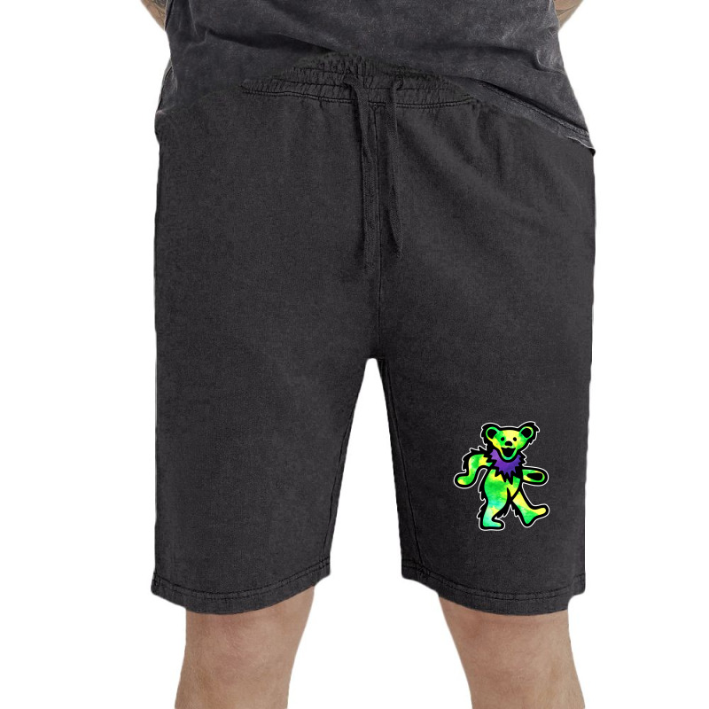 Green Grateful Dancing Hippie Classic Rock Dead Bear Vintage Short | Artistshot