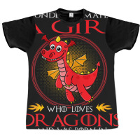 Girl Loves Dragons August Shirt Funny Gift Birthday Graphic T-shirt | Artistshot