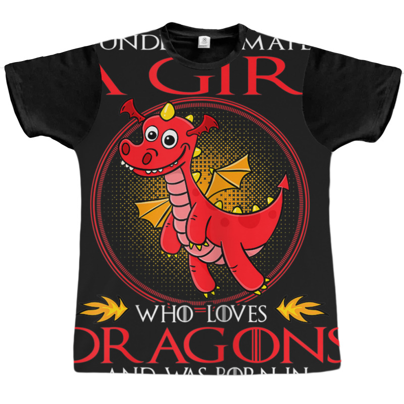 Girl Loves Dragons August Shirt Funny Gift Birthday Graphic T-shirt | Artistshot