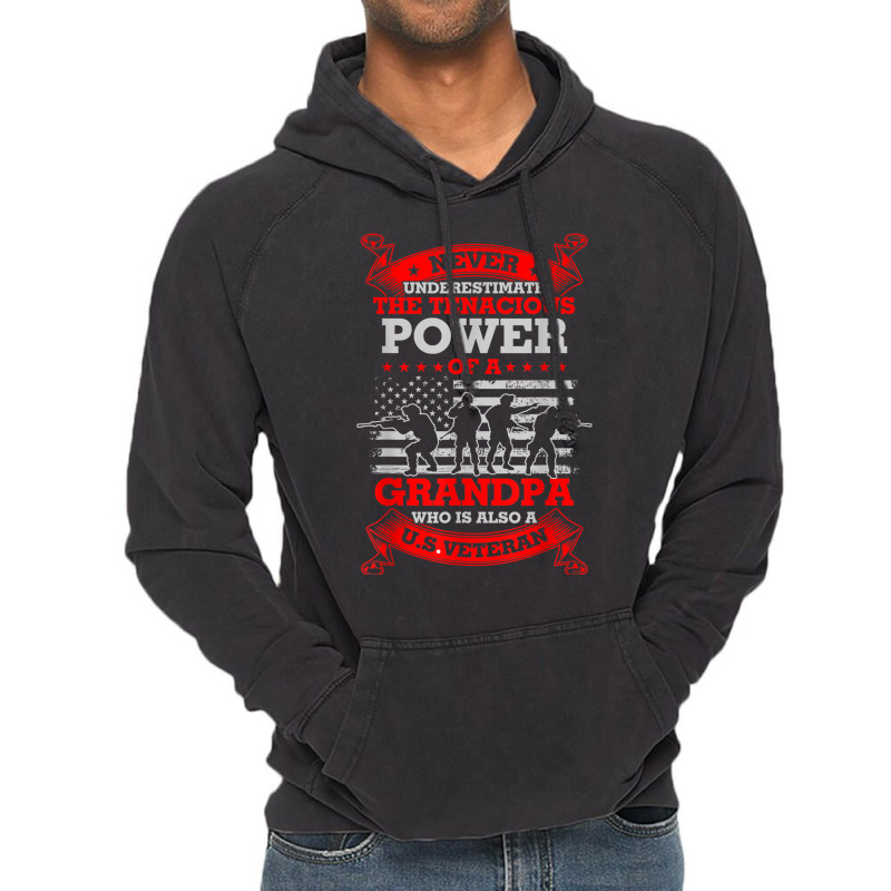 Grandpa Veteran- The Tenacious Power Vintage Hoodie | Artistshot