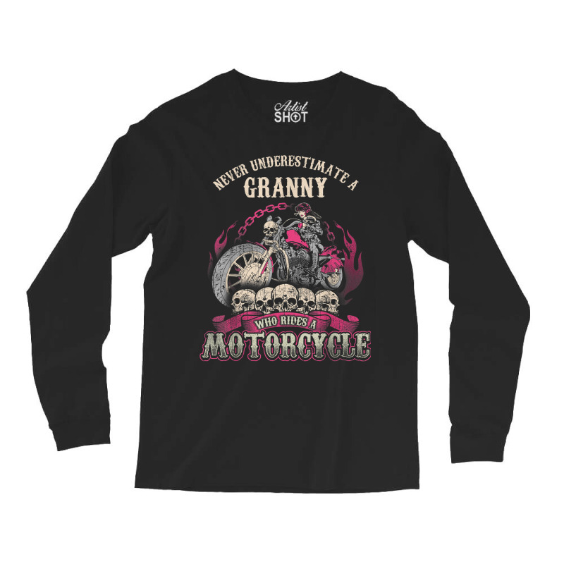 Granny Biker Chick Lady Motorcycle Tshirt Long Sleeve Shirts | Artistshot