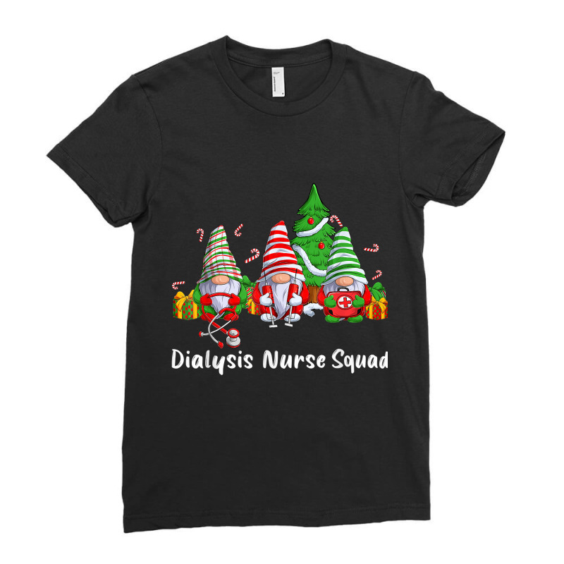 Dialysis Nurse Squad Gnomes Funny Nurse Christmas Pajama T Shirt Ladies Fitted T-Shirt by tawny4okburd | Artistshot