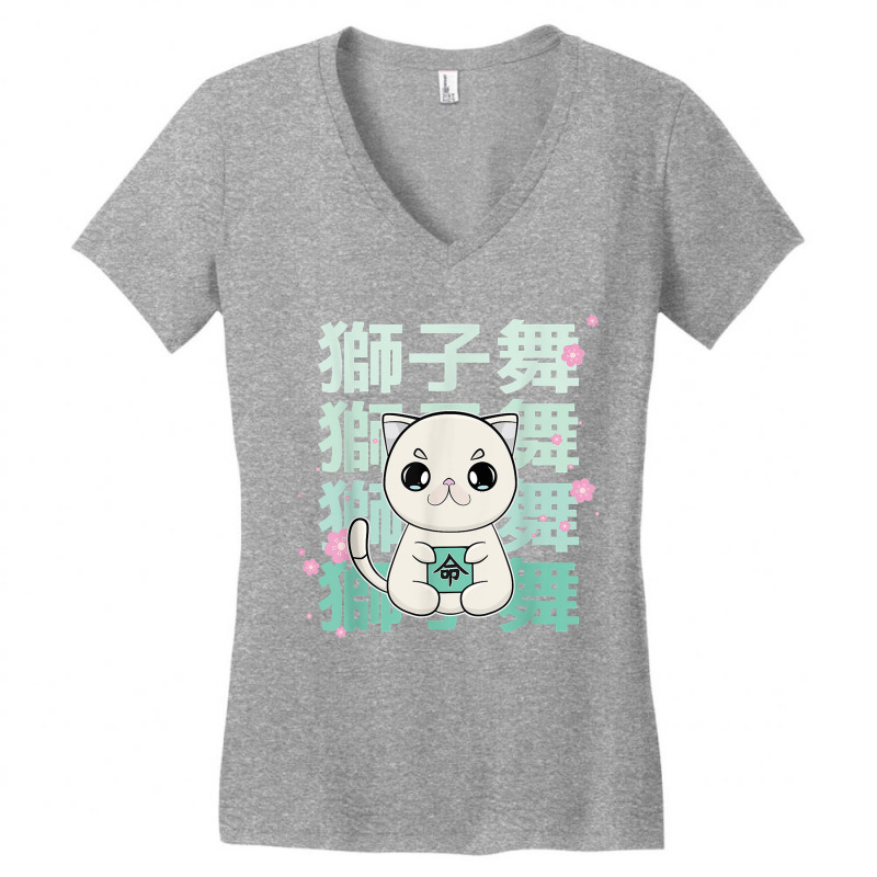 Exotic Shorthair Cat Anime Kitten Japanese Kanji T Shirt Women's V-Neck T-Shirt by tawny4okburd | Artistshot