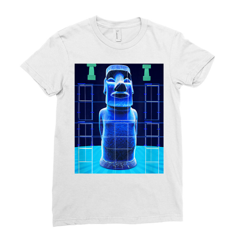 Easter Island Statue Moai Blueprint Rapa Nui T Shirt Ladies Fitted T-shirt | Artistshot