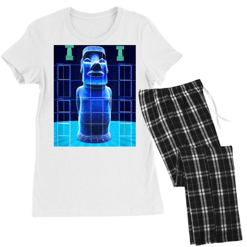 Easter Island Statue Moai Blueprint Rapa Nui T Shirt Women's Pajamas Set | Artistshot