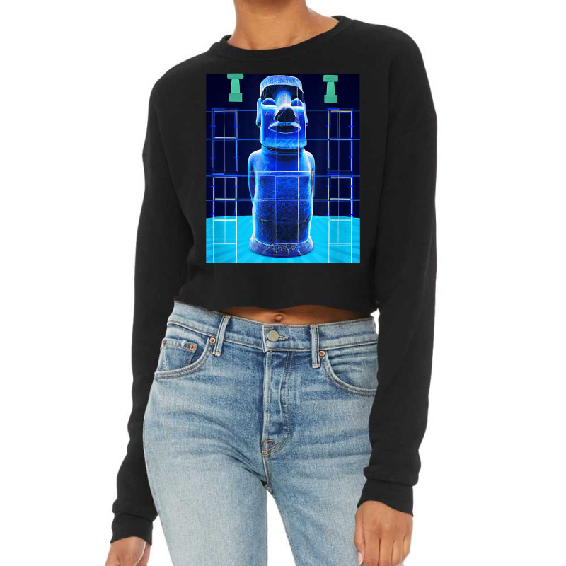 Easter Island Statue Moai Blueprint Rapa Nui T Shirt Cropped Sweater | Artistshot