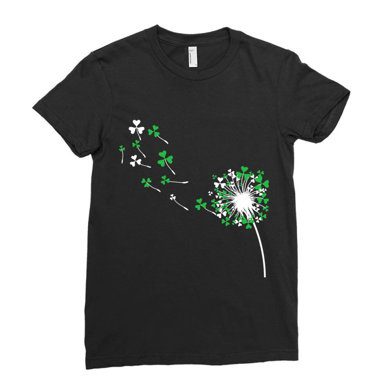 St Patricks Day Dandelion Shamrock Men Women Cute Funny Gift Ladies Fitted T-Shirt by Kenneth123 | Artistshot