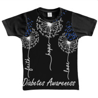 Diabetes Awareness Faith Hope Love Dandelion T Shirt Graphic Youth T-shirt | Artistshot