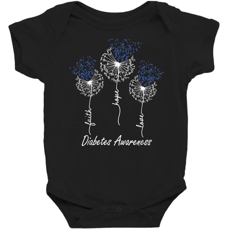 Diabetes Awareness Faith Hope Love Dandelion T Shirt Baby Bodysuit by noelenedh2mar | Artistshot