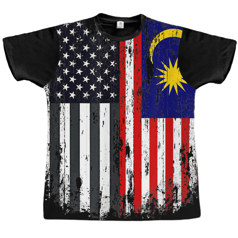 Duel Flag Design Malaysia And American Duel Citizen T Shirt Graphic T-shirt by xq8pjbeamer | Artistshot