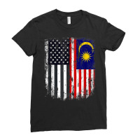 Duel Flag Design Malaysia And American Duel Citizen T Shirt Ladies Fitted T-shirt | Artistshot