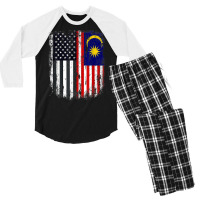 Duel Flag Design Malaysia And American Duel Citizen T Shirt Men's 3/4 Sleeve Pajama Set | Artistshot