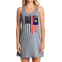 Duel Flag Design Malaysia And American Duel Citizen T Shirt Tank Dress | Artistshot