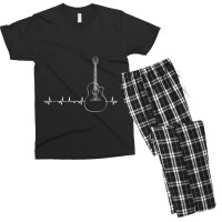 Guitar Heartbeat Pulse - Musical Theme Men's T-shirt Pajama Set | Artistshot