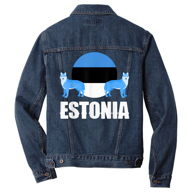 Estonia Estonian Estonia National Animal Silhouette T Shirt Men Denim Jacket | Artistshot