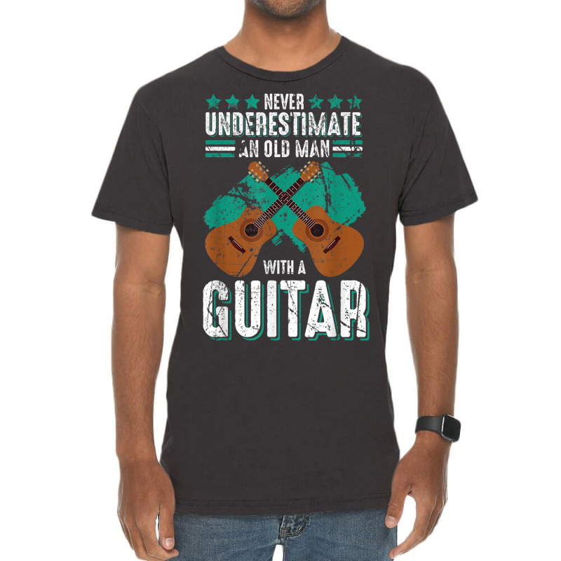 Guitarist An Old Man With A Guitar Gift Vintage T-shirt | Artistshot