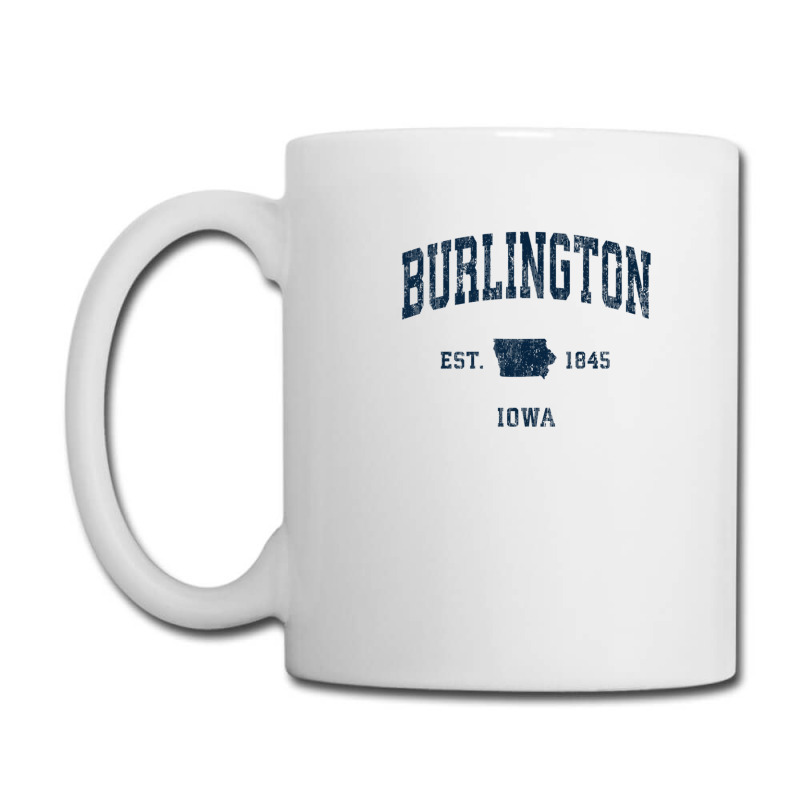 Burlington Iowa Ia Vintage Athletic Navy Sports Design Coffee Mug | Artistshot