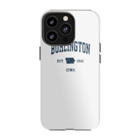 Burlington Iowa Ia Vintage Athletic Navy Sports Design Iphone 13 Pro Case | Artistshot