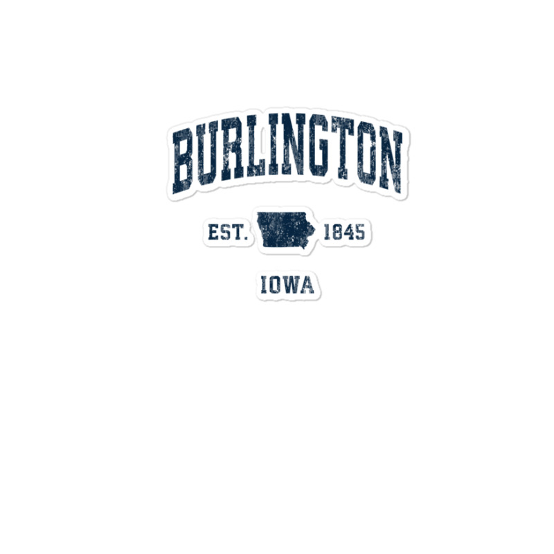 Burlington Iowa Ia Vintage Athletic Navy Sports Design Sticker | Artistshot