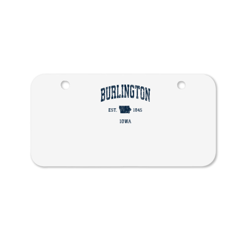 Burlington Iowa Ia Vintage Athletic Navy Sports Design Bicycle License Plate | Artistshot