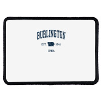 Burlington Iowa Ia Vintage Athletic Navy Sports Design Rectangle Patch | Artistshot