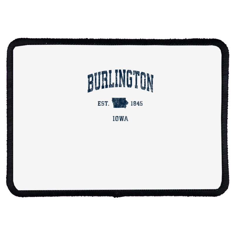 Burlington Iowa Ia Vintage Athletic Navy Sports Design Rectangle Patch | Artistshot