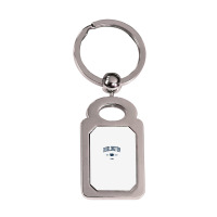 Burlington Iowa Ia Vintage Athletic Navy Sports Design Silver Rectangle Keychain | Artistshot