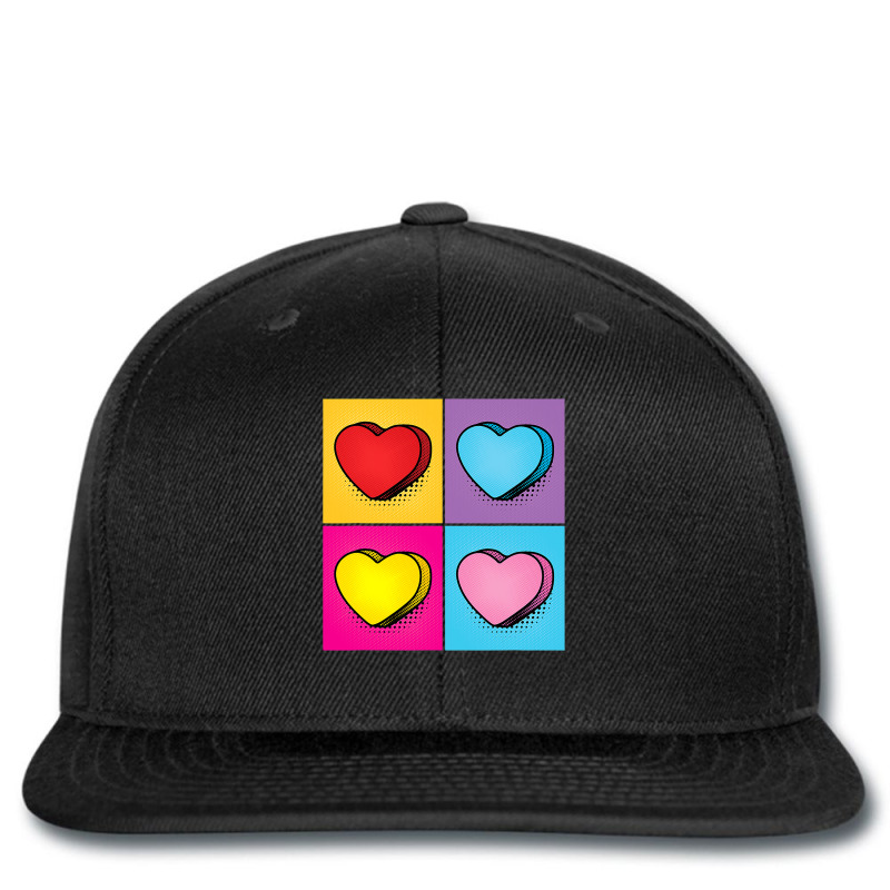 Candy Heart Pop Art Valentine S Day Graphic Printed Hat | Artistshot