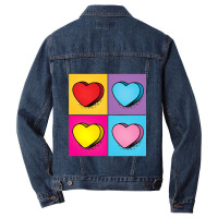 Candy Heart Pop Art Valentine S Day Graphic Men Denim Jacket | Artistshot