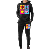 Candy Heart Pop Art Valentine S Day Graphic Hoodie & Jogger Set | Artistshot