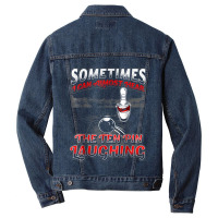 Hear 10 Pin Laughing Funny Bowling Shirt Men Denim Jacket | Artistshot