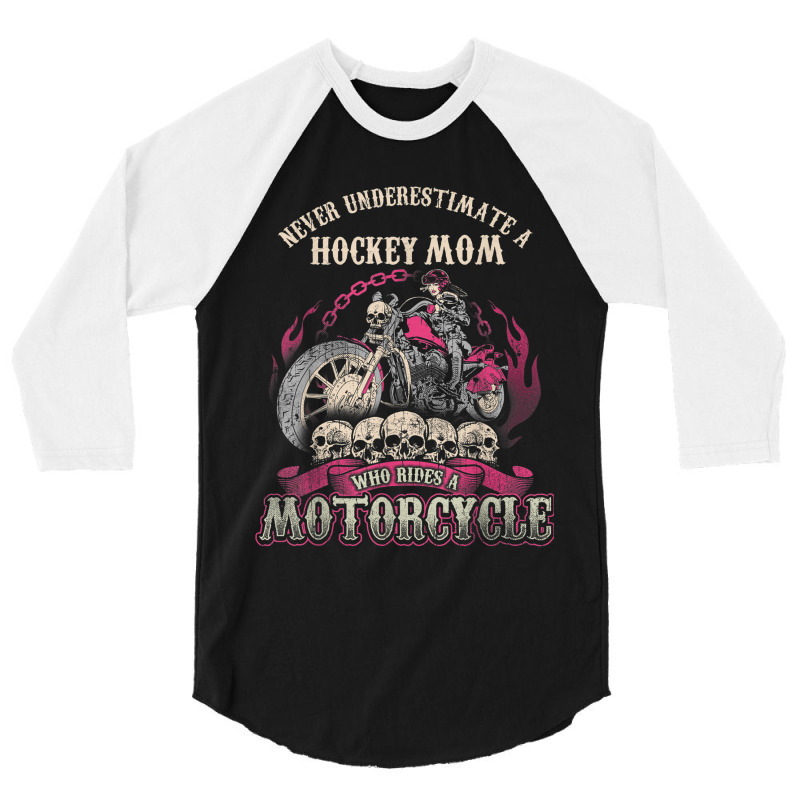 Hockey Biker Chick Lady Mom Motorcycle Tshirt 3/4 Sleeve Shirt | Artistshot