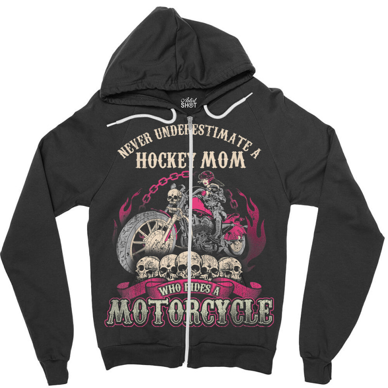 Hockey Biker Chick Lady Mom Motorcycle Tshirt Zipper Hoodie | Artistshot