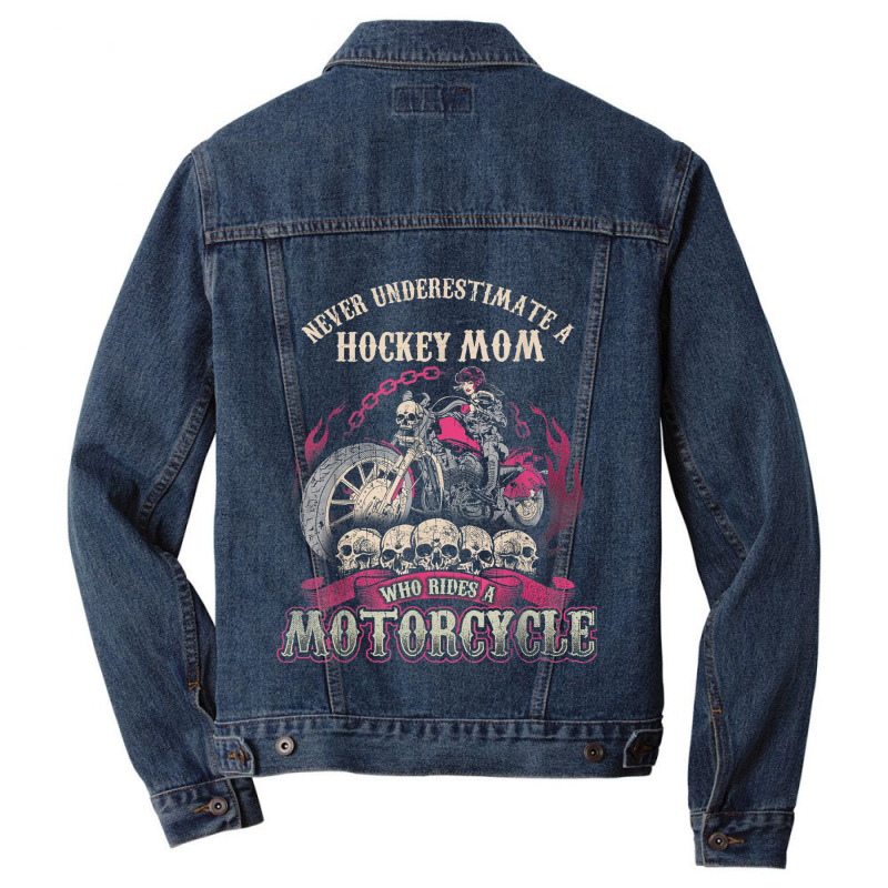 Hockey Biker Chick Lady Mom Motorcycle Tshirt Men Denim Jacket | Artistshot