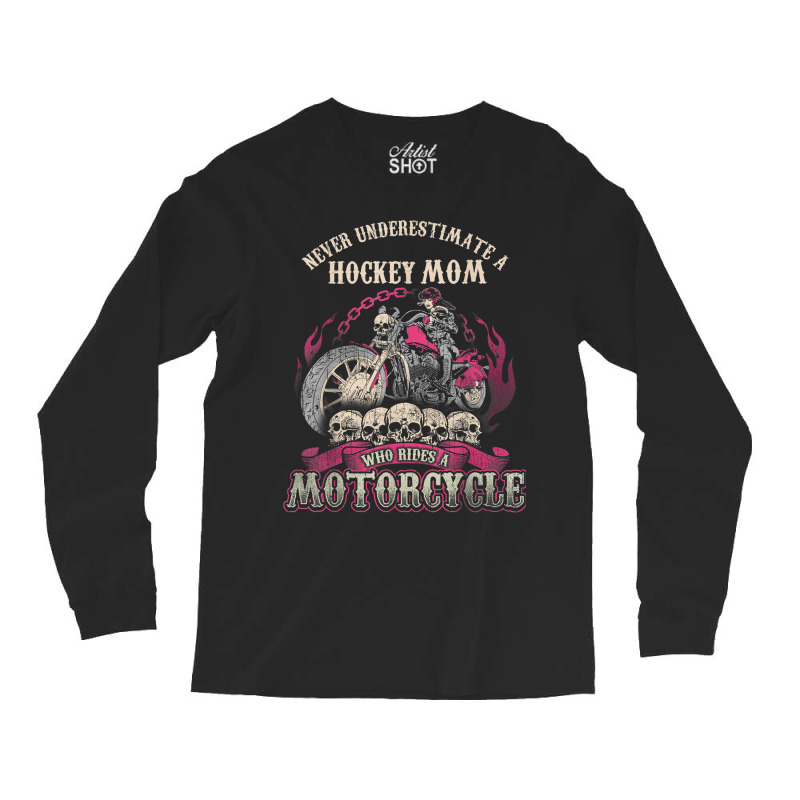 Hockey Biker Chick Lady Mom Motorcycle Tshirt Long Sleeve Shirts | Artistshot